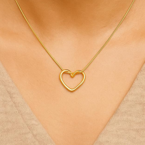 Twisted Open Heart Pendant Necklace