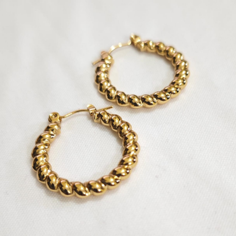 Gold Twisted Hoops