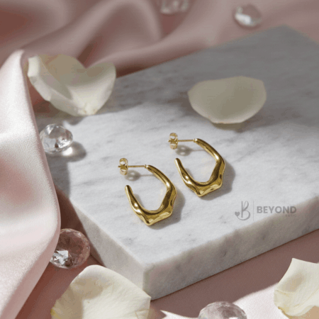 Modern Melted Gold Hoops