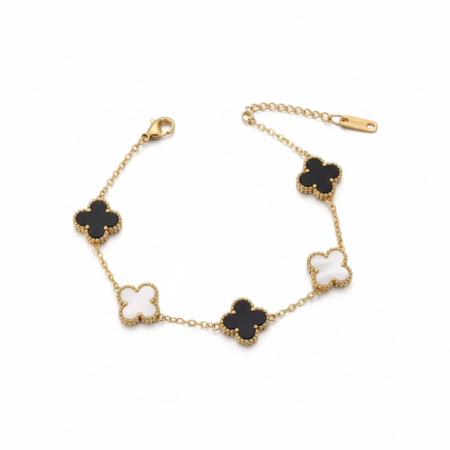 Reversible Clover Charm Gold Bracelet